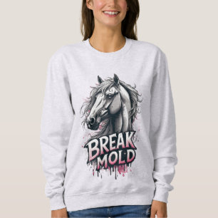 Häst med stänkande konst, djärv typografi t shirt