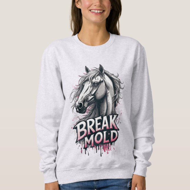 Häst med stänkande konst, djärv typografi t shirt (Framsida)