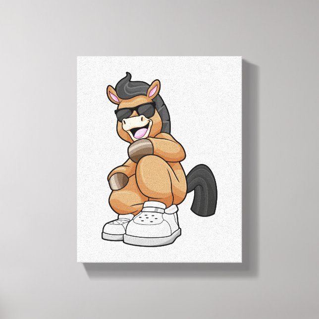 Häst med stora skor canvastryck (Framsida)