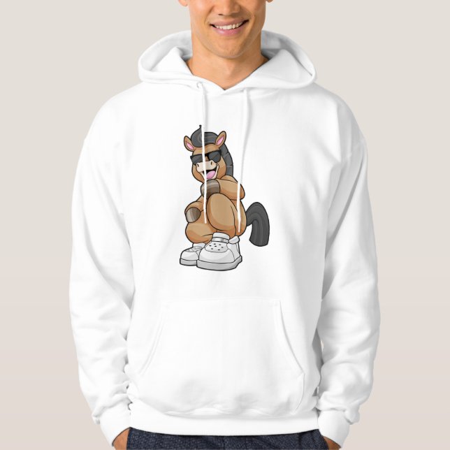 Häst med stora skor hoodie (Framsida)
