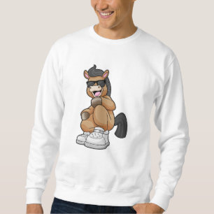 Häst med stora skor lång ärmad tröja