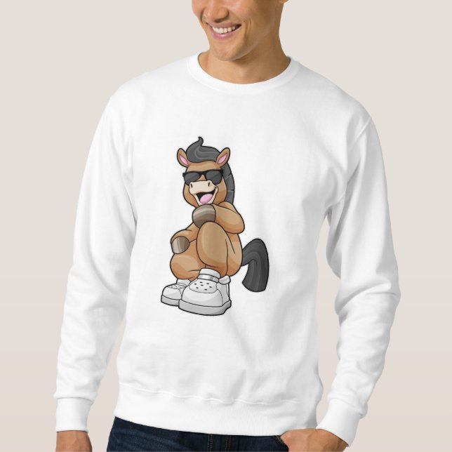 Häst med stora skor lång ärmad tröja (Framsida)