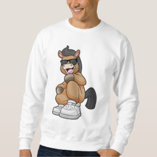 Häst med stora skor lång ärmad tröja