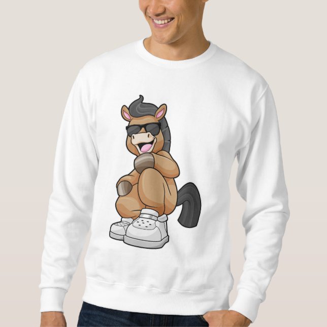 Häst med stora skor lång ärmad tröja (Framsida)