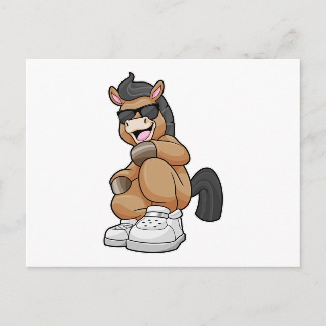 Häst med stora skor vykort (Framsida)