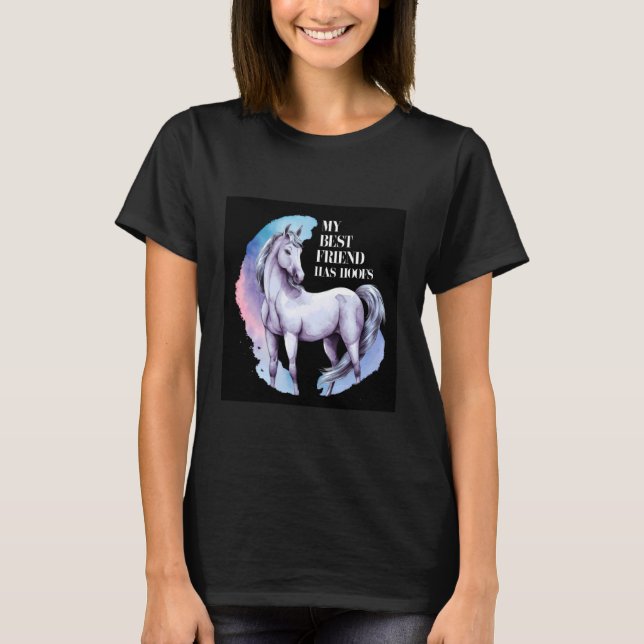 Häst med texten min bästa vän har hovar t shirt (Framsida)