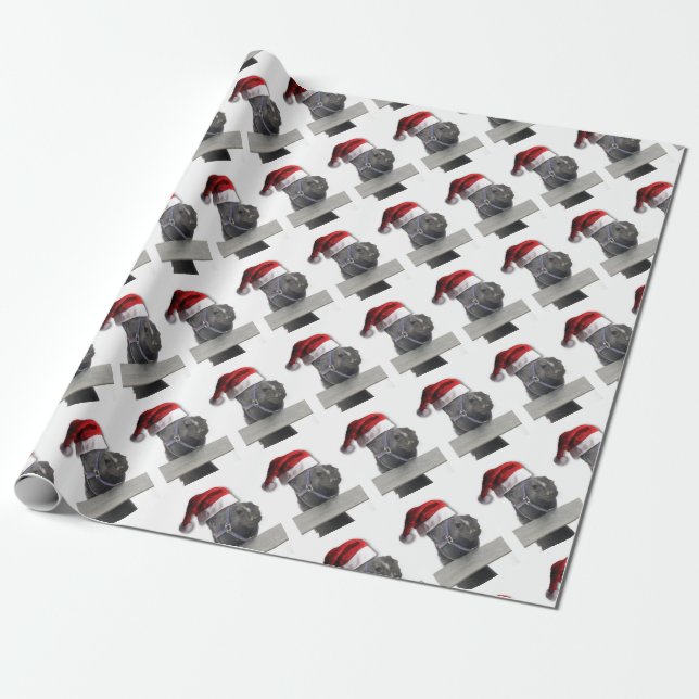 Häst med tomteluva presentpapper (Utrullad)