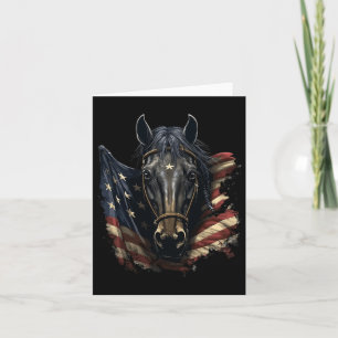 Häst med USA flagga häst FoU Kort