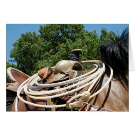 Häst med Westernt sadelkort och påfyllnadskort Hälsningskort
