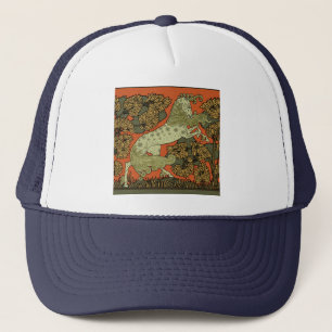 Häst Medeltida konsthantverk Art Nouveau Truckerkeps