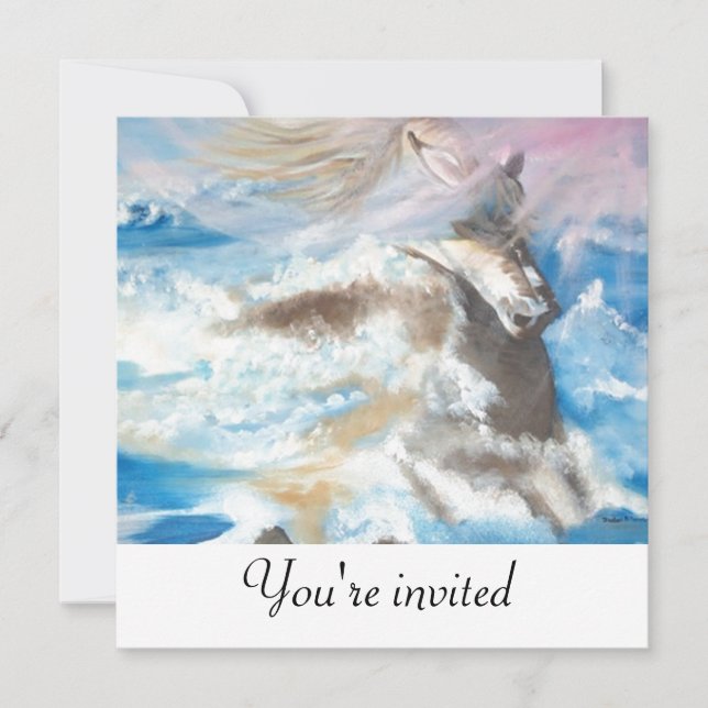 Häst mitten i havet inbjudningar (Framsida)