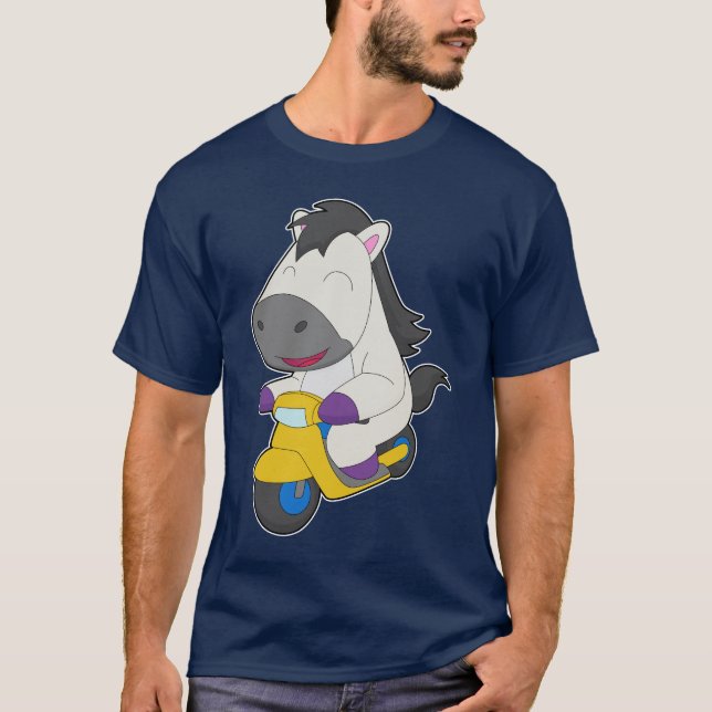 Häst Motorcykel T Shirt (Framsida)