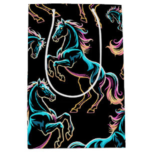 Häst Neonljus Glitch Retro Stil