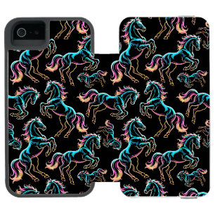 Häst Neonljus Glitch Retro Stil