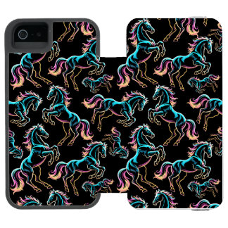 Häst Neonljus Glitch Retro Stil