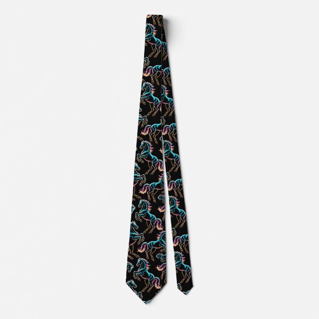Häst Neonljus Glitch Retro Stil Slips (Framsida)