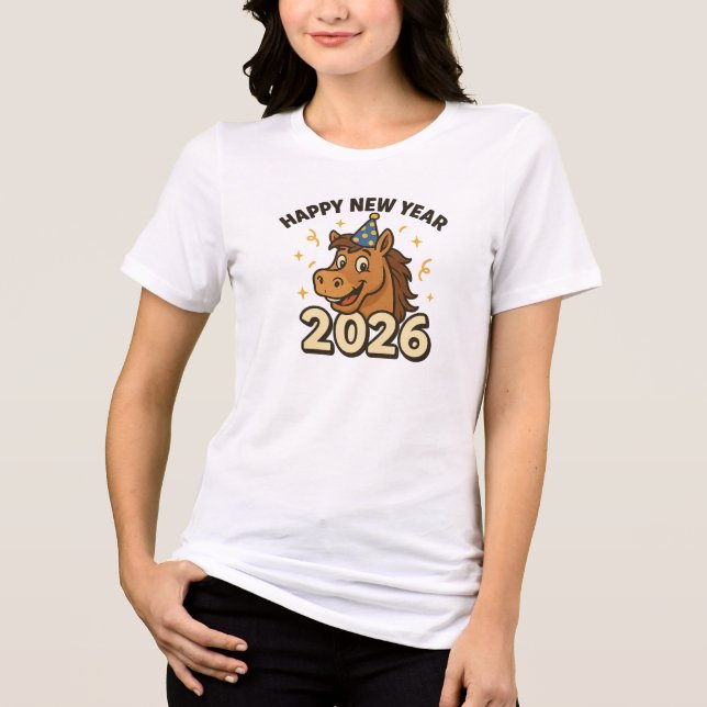 Häst Nyår 2026 T Shirt (Framsida)