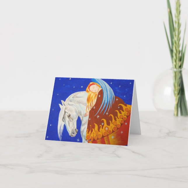 Häst och ängel kort (Framsida)