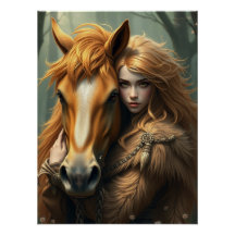 Häst och Assion Fantasy Art