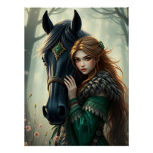 Häst och Assion Fantasy Art