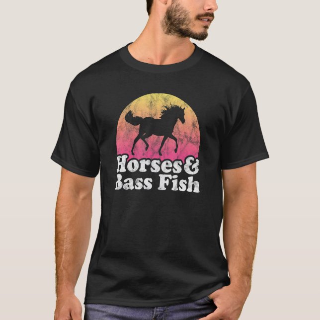 Häst- och basfiskkvinnor eller flickhästar t shirt (Framsida)