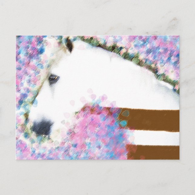 Häst och Blommigt Vykort (Framsida)