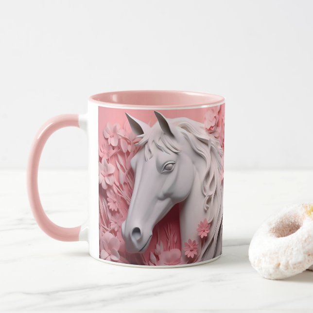 Häst och blommor, Ridsportpresent, Ridning Mugg (Med munk)