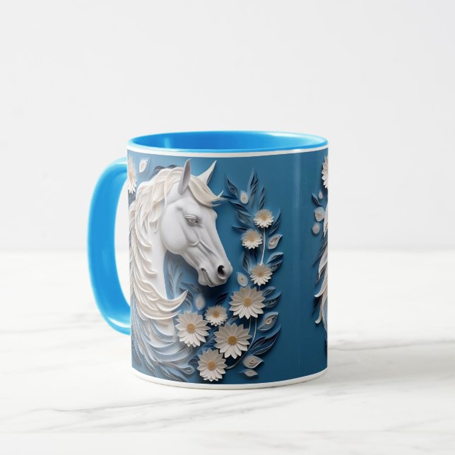 Häst och blommor, Ridsportpresent, Ridning Mugg (Framsida vänster)