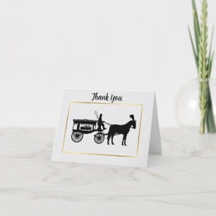 Häst- och Carriage Hearse Silhouette Blank Card Kort