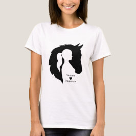 Häst- och flickhäst, silhuetthjärta t shirt