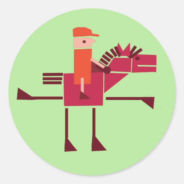 Häst och förare runt klistermärke (Framsida)