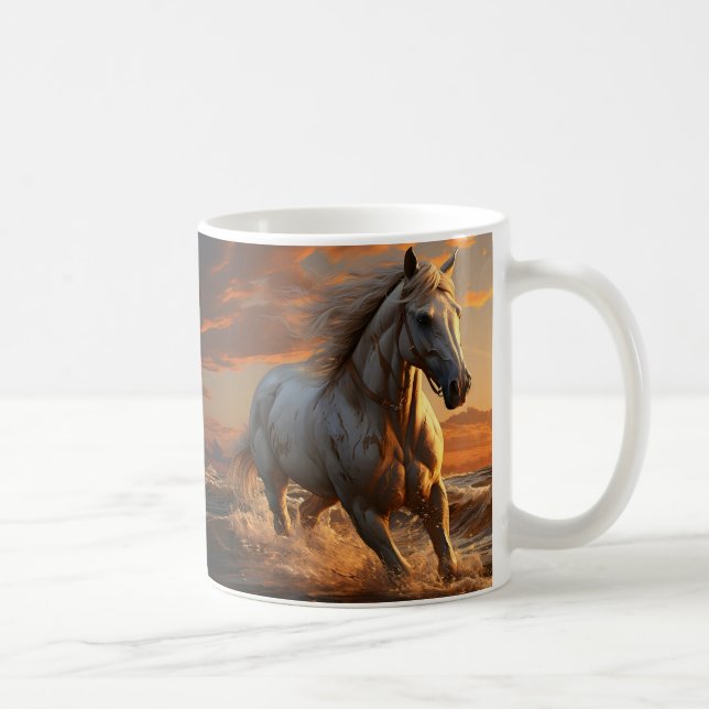 Häst och hästsko, present till ryttare, ridning kaffemugg (Höger)