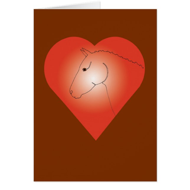 Häst och hjärta hälsningskort (Framsidan)