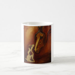 Häst och jack Russell Kaffemugg