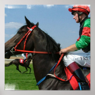 Häst- och Jockeyaffischtryck Poster