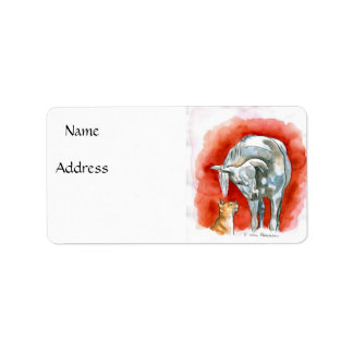 Häst och katt adressetikett