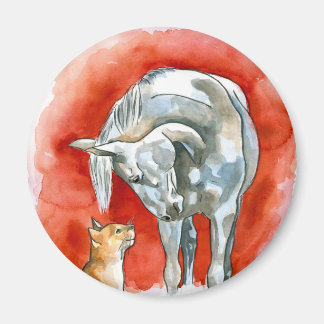 Häst och katt magnet