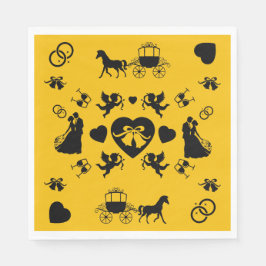 Häst och konst Romantic Bröllop Pappersservett