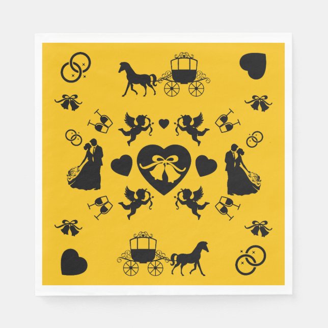 Häst och konst Romantic Bröllop Pappersservett (Framsidan)