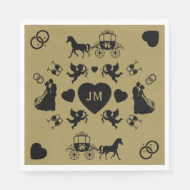 Häst och konst Romantic Bröllop Pappersservett