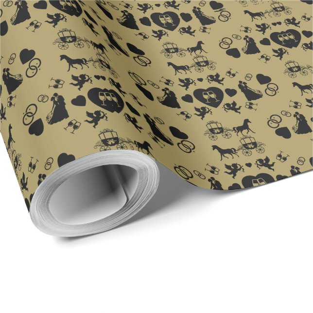 Häst och konst Romantic Bröllop Presentpapper (Rullad Hörn)