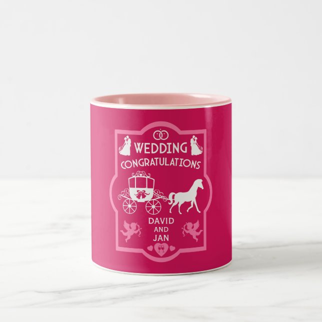 Häst och konst Romantic Bröllop Två-Tonad Mugg (Center)