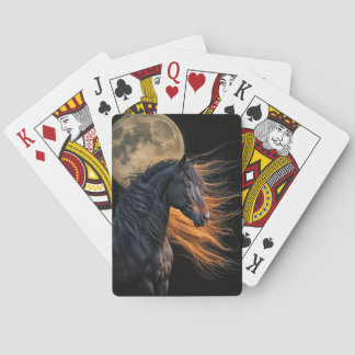 Häst och måne som blåser man casinokort