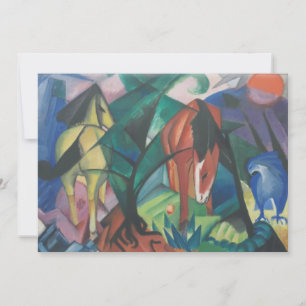 Häst och Örn av Franz Marc, Vintage Kubism Konst Inbjudningar