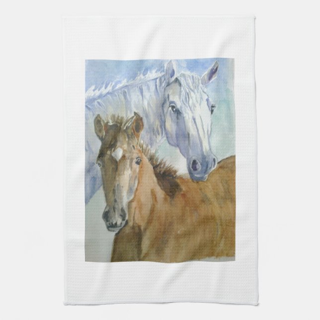 Häst och ponny kökshandduk (Vertikal)