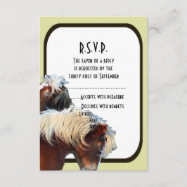 Häst och pony equestrian bröllop R.S.V.P. OSA Kort