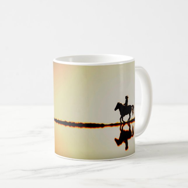 Häst och Rider på Beach Coffee Mugg (Framsida höger)