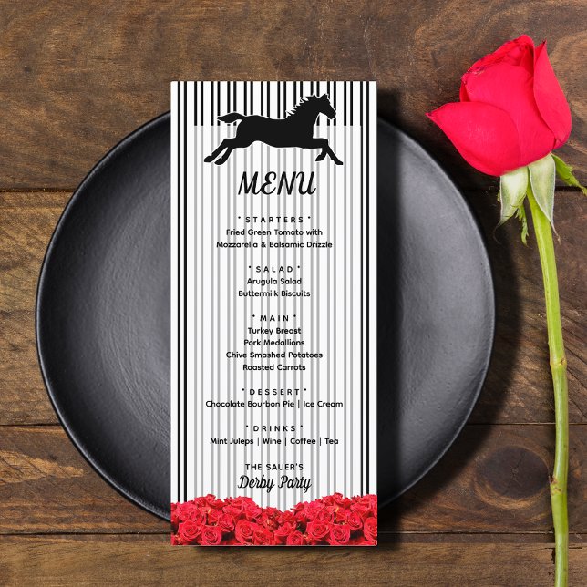Häst och Ro Derby Day Meny (Racehorse and Roses Derby Day Menus)
