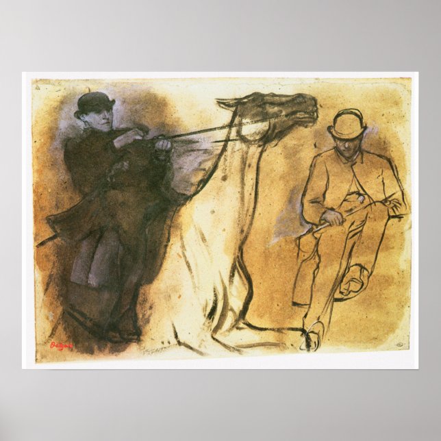 Häst och ryttare av Edgar Degas, Vintagekonststudi Poster (Framsidan)