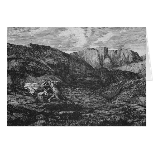 Häst och ryttare hälsningskort (Framsidan Horizontal)